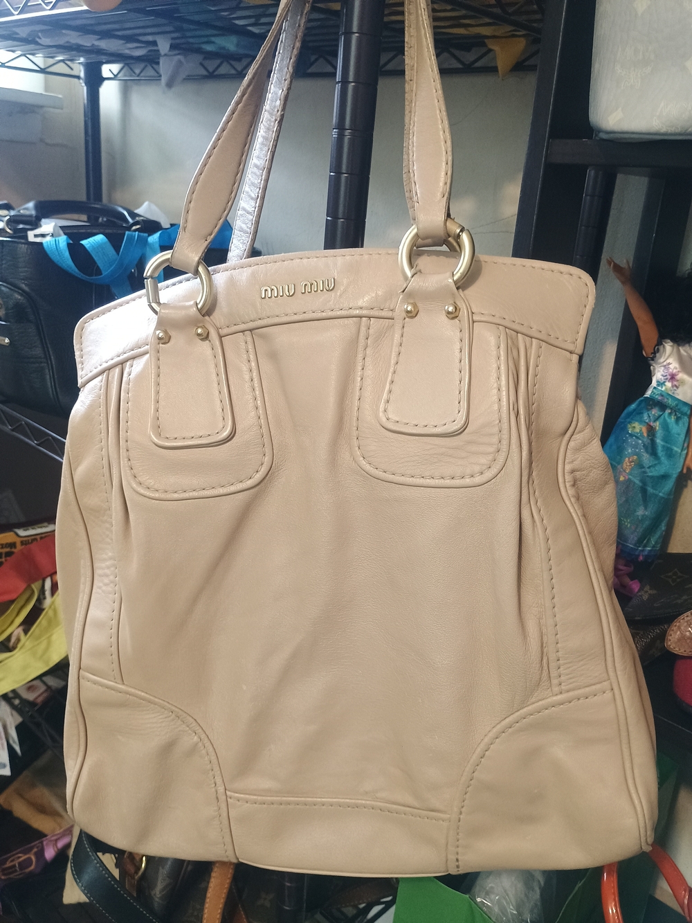 Project-ish Miu Miu Cream Leather Tote Bag (SOLD AS IS)
